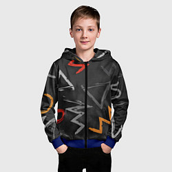 Толстовка на молнии детская Паттерн фигуры, цвет: 3D-синий — фото 2