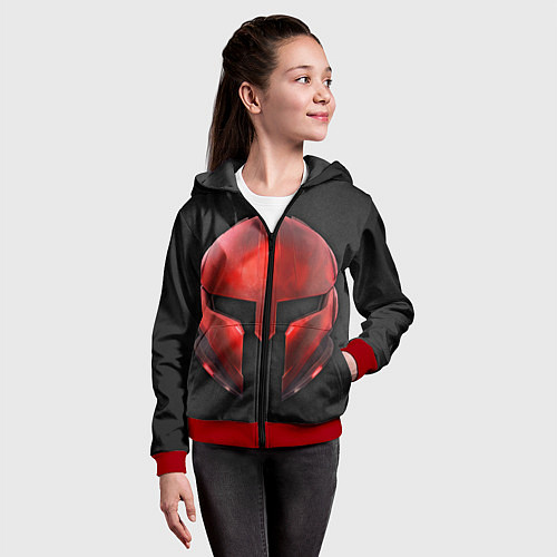 Детская толстовка на молнии Red Gladiator / 3D-Красный – фото 4