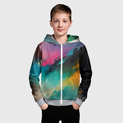 Толстовка на молнии детская Абстрактный туман, цвет: 3D-меланж — фото 2