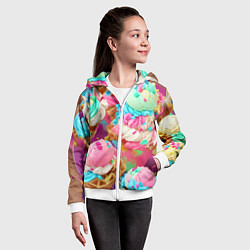 Толстовка на молнии детская Сладкая жизнь, цвет: 3D-белый — фото 2