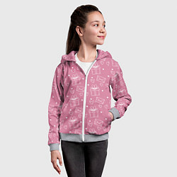 Толстовка на молнии детская Влюбленным паттерн, цвет: 3D-меланж — фото 2