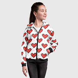 Толстовка на молнии детская Pixel heart, цвет: 3D-черный — фото 2