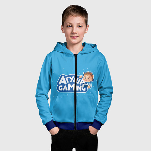 Детская толстовка на молнии Агуша гейминг / 3D-Синий – фото 3