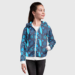 Толстовка на молнии детская Экзотические листья, цвет: 3D-белый — фото 2