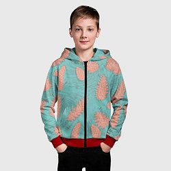 Толстовка на молнии детская Лесные шишки, цвет: 3D-красный — фото 2