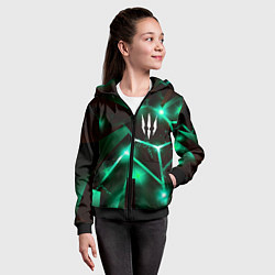 Толстовка на молнии детская The Witcher разлом плит, цвет: 3D-черный — фото 2