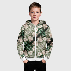 Толстовка на молнии детская Нежные розовые цветочки, цвет: 3D-белый — фото 2