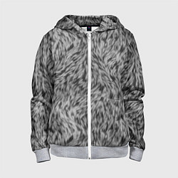 Толстовка на молнии детская Густой серый мех, цвет: 3D-меланж