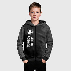 Толстовка на молнии детская Cowboy Bebop glitch на темном фоне: по-вертикали, цвет: 3D-черный — фото 2