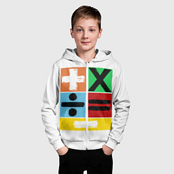 Толстовка на молнии детская Эд Ширан математическая эра, цвет: 3D-белый — фото 2