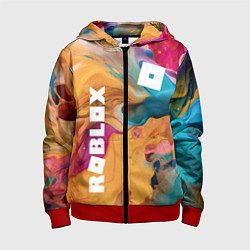 Толстовка на молнии детская Roblox Logo Color, цвет: 3D-красный