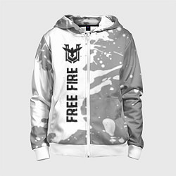Толстовка на молнии детская Free Fire glitch на светлом фоне: по-вертикали, цвет: 3D-белый