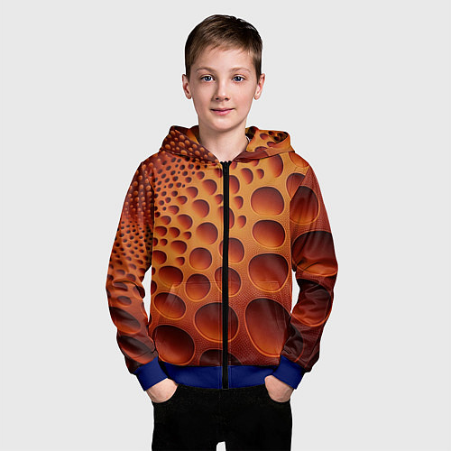 Детская толстовка на молнии Объемные впадины / 3D-Синий – фото 3