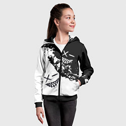 Толстовка на молнии детская Smile - black and white, цвет: 3D-черный — фото 2
