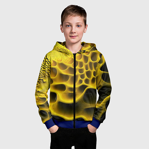 Детская толстовка на молнии Yellow background / 3D-Синий – фото 3