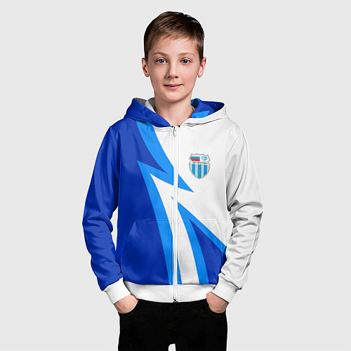 Детская толстовка на молнии Волгоградский ротор - клуб / 3D-Белый – фото 3