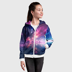 Толстовка на молнии детская Space and islands, цвет: 3D-белый — фото 2