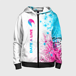 Толстовка на молнии детская Date A Live neon gradient style: по-вертикали, цвет: 3D-черный