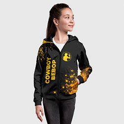 Толстовка на молнии детская Cowboy Bebop - gold gradient: надпись, символ, цвет: 3D-черный — фото 2