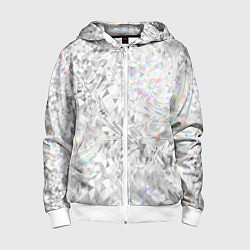 Толстовка на молнии детская Бриллиант в воде, цвет: 3D-белый
