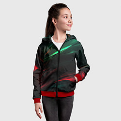 Толстовка на молнии детская Dark red and green, цвет: 3D-красный — фото 2