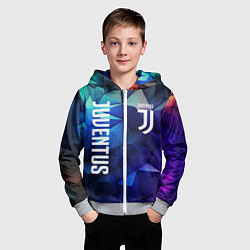 Толстовка на молнии детская Juventus logo blue, цвет: 3D-меланж — фото 2