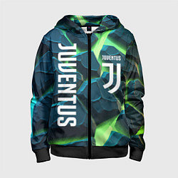 Детская толстовка на молнии Juventus green neon