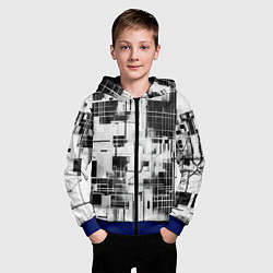 Толстовка на молнии детская Кибер Сетка гранж, цвет: 3D-синий — фото 2