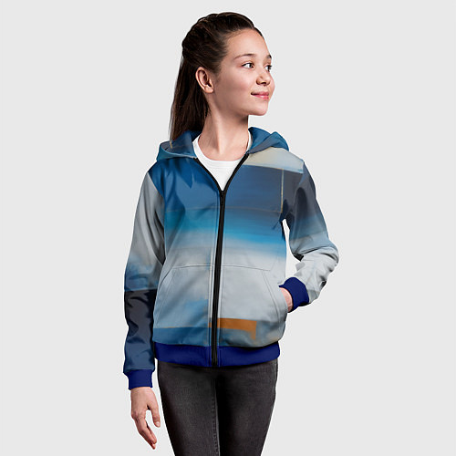 Детская толстовка на молнии Синяя палитра / 3D-Синий – фото 4