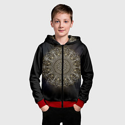 Толстовка на молнии детская Костяная мандала, цвет: 3D-красный — фото 2