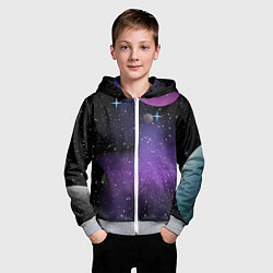 Толстовка на молнии детская Фон космоса звёздное небо, цвет: 3D-меланж — фото 2