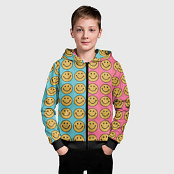 Толстовка на молнии детская Smiley, цвет: 3D-черный — фото 2