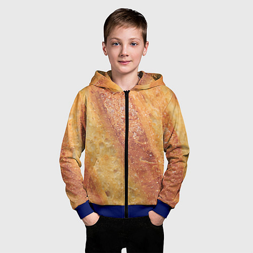 Детская толстовка на молнии Корочка батона / 3D-Синий – фото 3