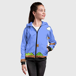 Толстовка на молнии детская Первый уровень Марио, цвет: 3D-черный — фото 2