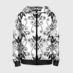 Толстовка на молнии детская Royal Lily - pattern, цвет: 3D-черный