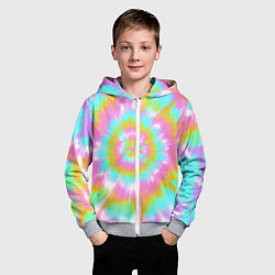 Толстовка на молнии детская Tie-Dye кислотный в стиле барби, цвет: 3D-меланж — фото 2