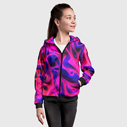 Толстовка на молнии детская Pink blue abstract, цвет: 3D-черный — фото 2