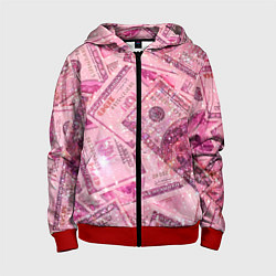 Толстовка на молнии детская Дорого богато, цвет: 3D-красный