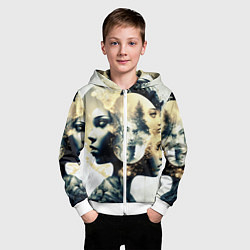 Толстовка на молнии детская Игра разума в стиле абстрактный экспрессионизм, цвет: 3D-белый — фото 2