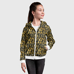 Толстовка на молнии детская Золотой ельник, цвет: 3D-белый — фото 2