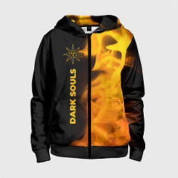 Толстовка на молнии детская Dark Souls - gold gradient по-вертикали, цвет: 3D-черный