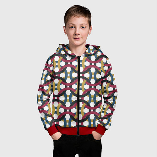 Детская толстовка на молнии Бесконечное кольцо / 3D-Красный – фото 3