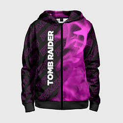Толстовка на молнии детская Tomb Raider pro gaming по-вертикали, цвет: 3D-черный