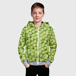 Толстовка на молнии детская Много теннисных мячей, цвет: 3D-меланж — фото 2