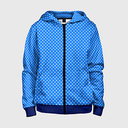 Толстовка на молнии детская Сиреневый в белый горошек, цвет: 3D-синий