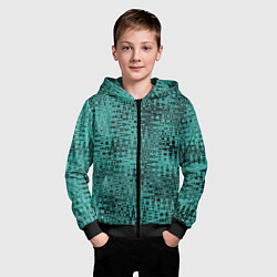 Толстовка на молнии детская Абстракция сине-зелёный, цвет: 3D-черный — фото 2