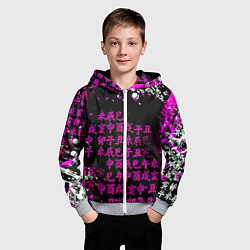Толстовка на молнии детская Аниме бомбинг пинк, цвет: 3D-меланж — фото 2