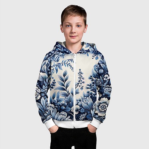 Детская толстовка на молнии Праздник к нам приходит / 3D-Белый – фото 3