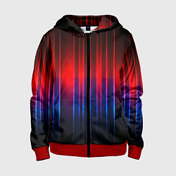 Толстовка на молнии детская Неоновый узор неоновая шкала, цвет: 3D-красный