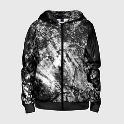 Толстовка на молнии детская Зимний лес узоры, цвет: 3D-черный